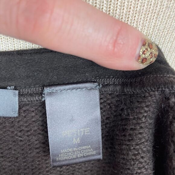 EUC Liz Claiborne Womens Brown Zip Sweater Jacket Size Petite M - Picture 6 of 7